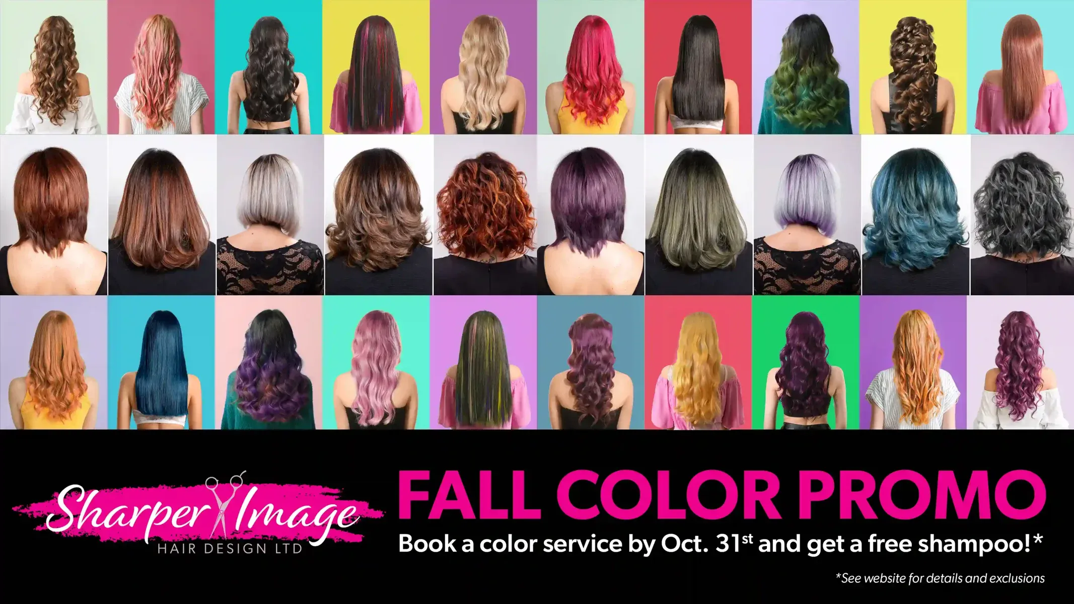 Sharper Image Fall 2025 Special Promotion - Free Shampoo with a Color Service by Oct 31-25