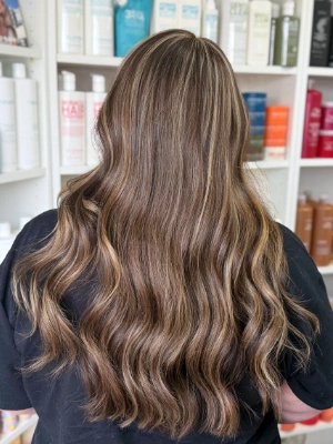 Cool brunette with subtle dimension by Alysha
