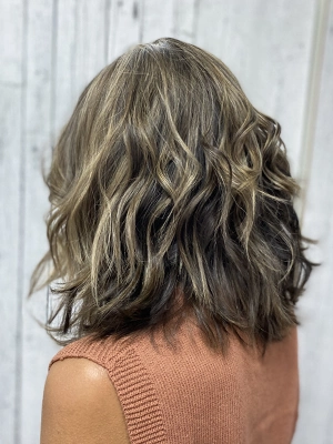 Shoulder-length ash blonde with texture by Chloe