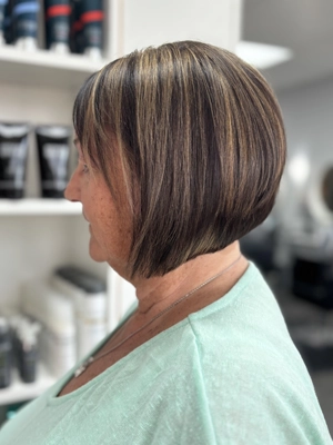 Long smooth blonde with sleek straight finish by Jenn