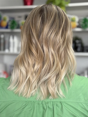 Long golden blonde with loose waves by Jenn