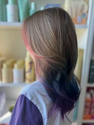 Ash brown with deep blue and violet underlayer by Katelyn