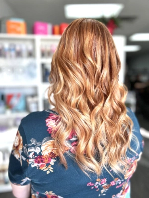 Strawberry blonde with golden curls by Madi